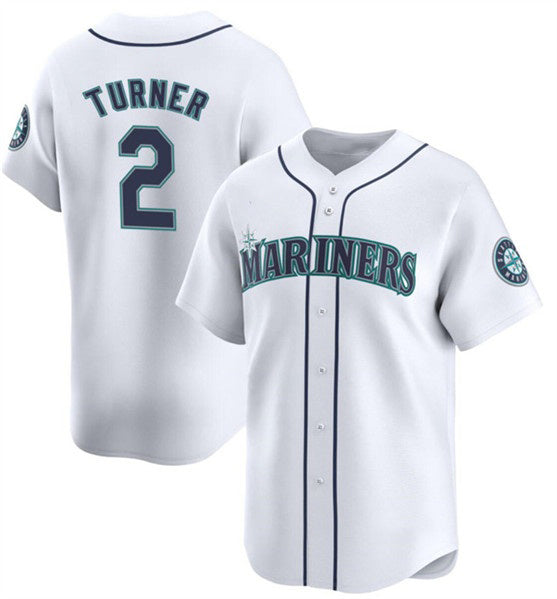 Seattle Mariners #2 Justin Turner White HOLBERT 2024 Home Limited Stitched jersey