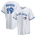 Toronto Blue Jays #19 Jose Bautista White HOLBERT Home Retired Player Replica Jersey