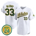 Oakland Athletics #33 JJ Bleday White HOLBERT 2024 Home Limited With Rickey Henderson Patch Stitched Jersey