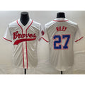 Atlanta Braves #27 Austin Riley White HOLBERT Cool Base With Patch Stitched Jersey 2