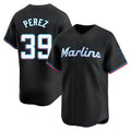 Miami Marlins #39 Eury Perez Player Black HOLBERT Home Limited Stitched Jerseys