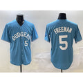 Los Angeles Dodgers #5 Freddie Freeman Light Blue HOLBERT Limited Stitched Jersey