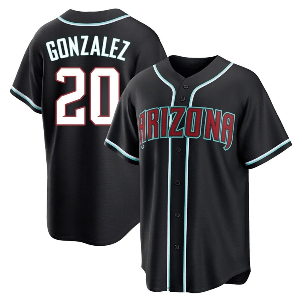 Arizona Diamondbacks #20 Luis Gonzalez Player Black HOLBERT Home Game Stitched Jerseys