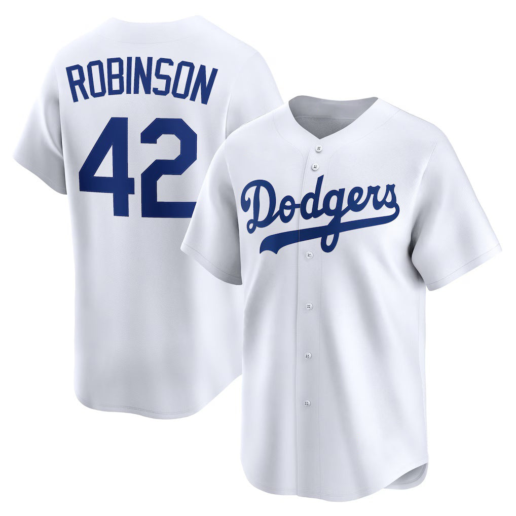 Los Angeles Dodgers #42 Jackie Robinson White HOLBERT Throwback Cooperstown Collection Limited Jersey