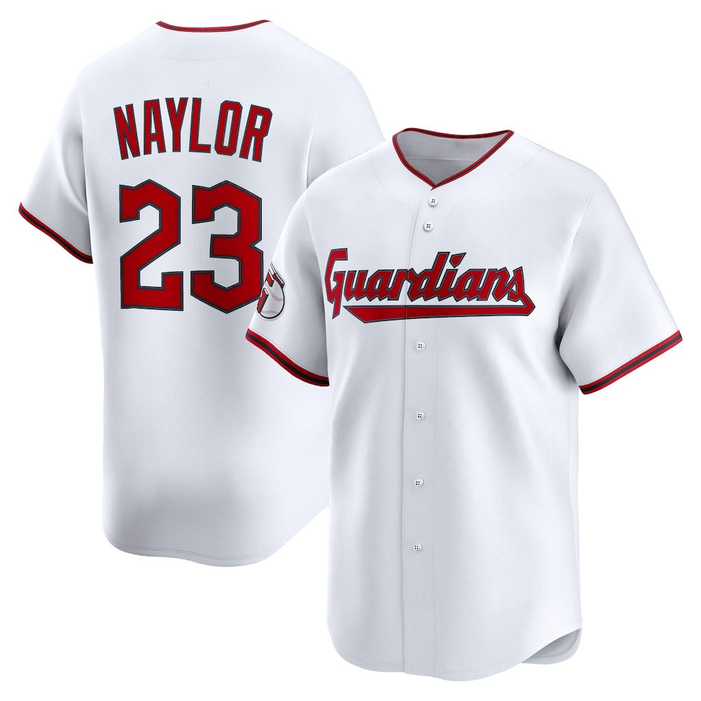 Cleveland Guardians #23 Bo Naylor White HOLBERT Home Limited Player Jersey