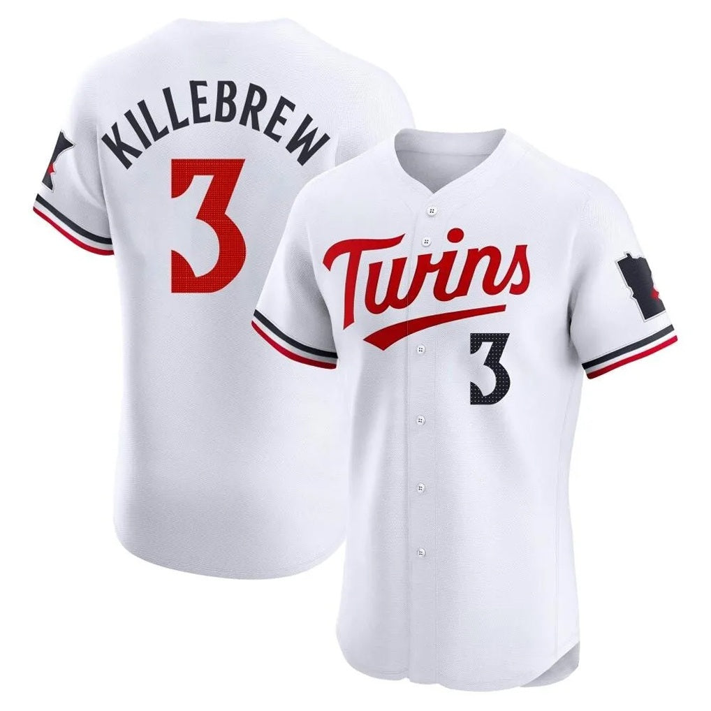 Minnesota Twins #3 Harmon Killebrew Player White HOLBERTHome Limited Elite Stitched Jerseys