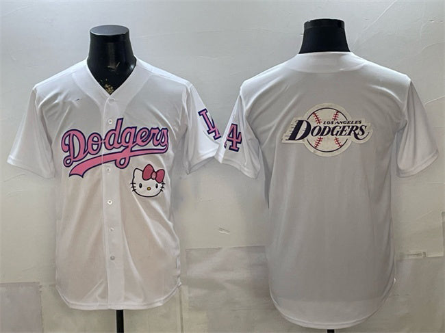 Los Angeles Dodgers Team Big Logo White HOLBERT Hello Kitty Night Stitched Jersey