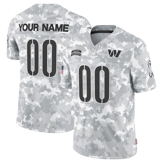 Custom W.Commanders Active Player 2024 F.U.S.E Arctic Camo HOLBERT Salute To Service Limited Stitched Jersey
