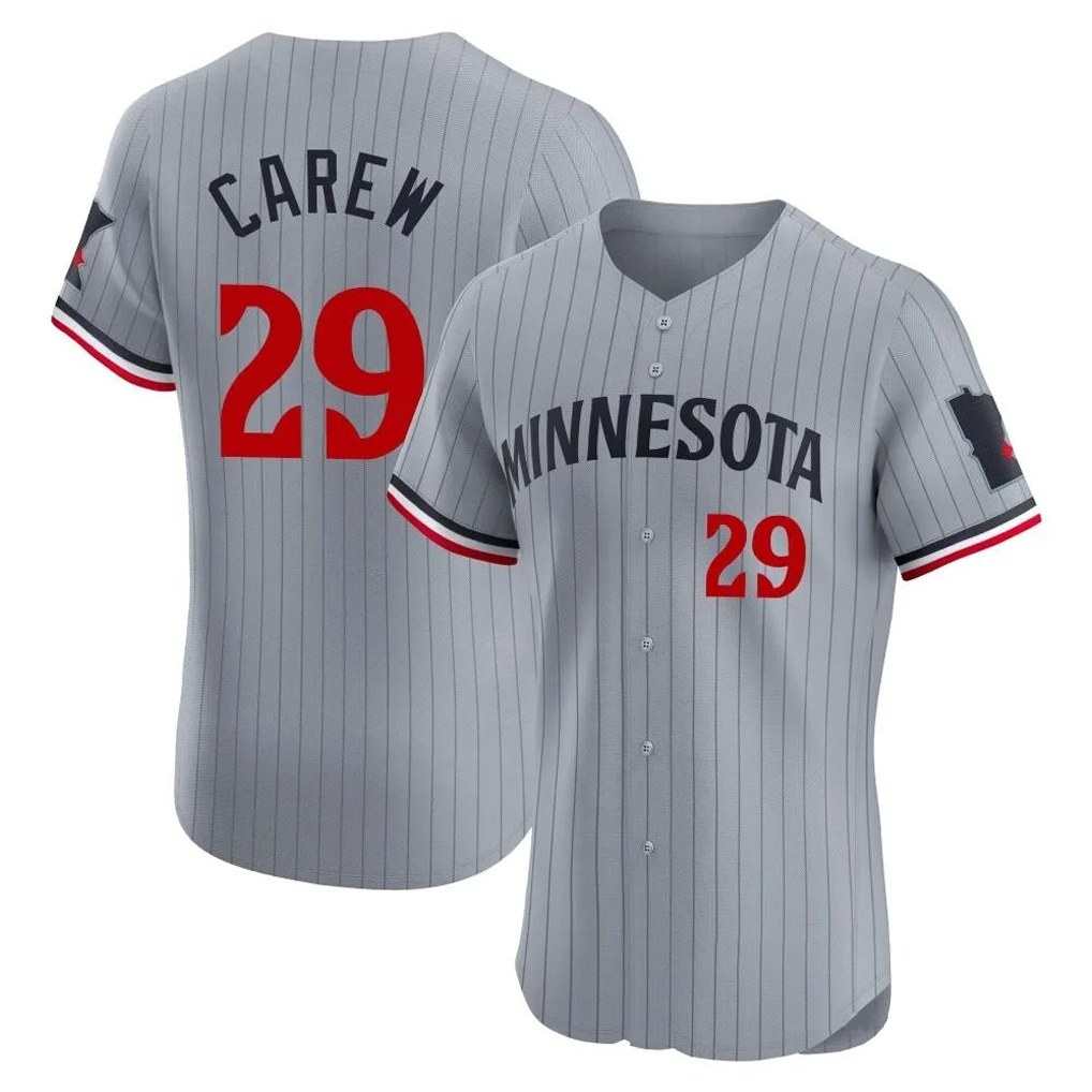 Minnesota Twins #29 Rod Carew Player Gray HOLBERTHome Limited Elite Stitched Jerseys
