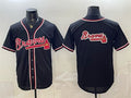 Atlanta Braves Team Big Logo 2026 Fashion Replica Black HOLBERT Out Stitched Jersey