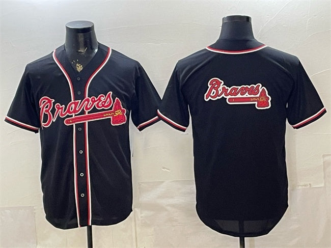 Atlanta Braves Team Big Logo 2026 Fashion Replica Black HOLBERT Out Stitched Jersey