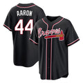 Atlanta Braves #44 Hank Aaron Player Black HOLBERT Fashion Out Game Stitched Jerseys