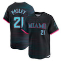 Miami Marlins #21 Graham Pauley Player Black HOLBERT City Connect Home Limited Stitched Jerseys
