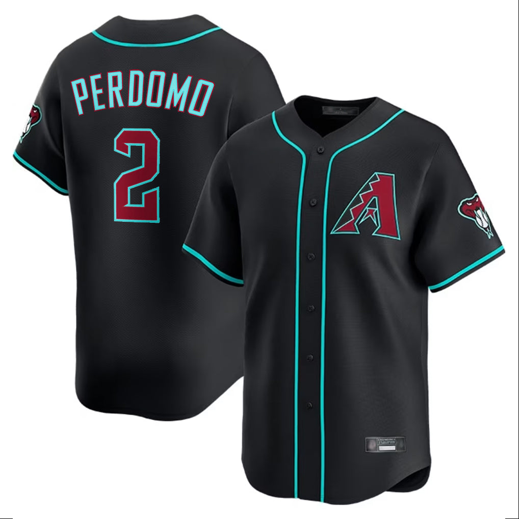 Arizona Diamondbacks #2 Geraldo Perdomo Player Black HOLBERT Limited Home Game Stitched Jerseys