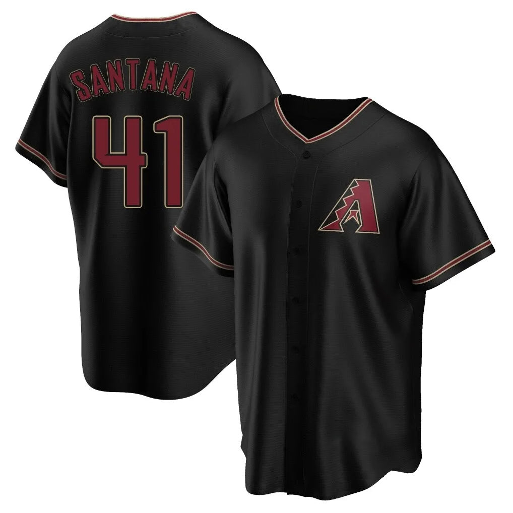 Arizona Diamondbacks #41 Carlos Santana Player Black HOLBERT Limited Home Stitched Jerseys