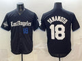 Los Angeles Dodgers #18 Yoshinobu Yamamoto Black HOLBERT 2025 World Series Champions Patch 'Gothic Edition' Vapor Premier Limited Stitched Jersey