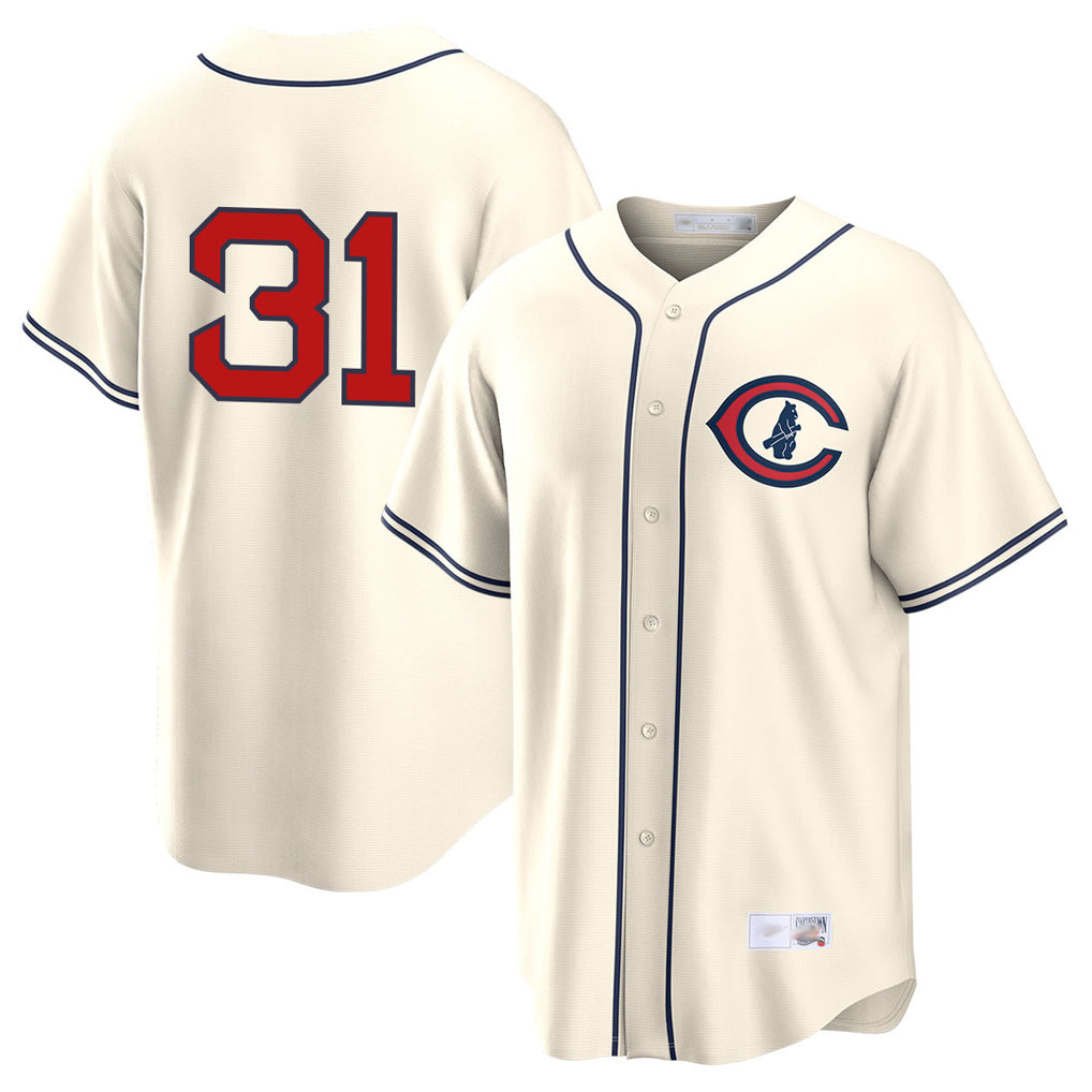 Chicago Cubs #31 Greg Maddux Player Cream HOLBERT Field of Dreams Home Game Stitched Jerseys