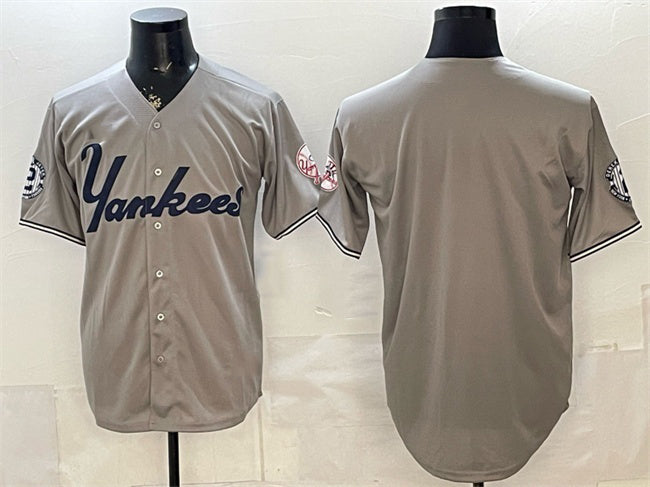 New York Yankees Blank Grey HOLBERT With Patch Limited Stitched Jersey