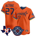 Houston Astros #27 Jose Altuve Player Orange HOLBERT City Connect Texas Patch Vapor Premier Limited Home Stitched Jerseys