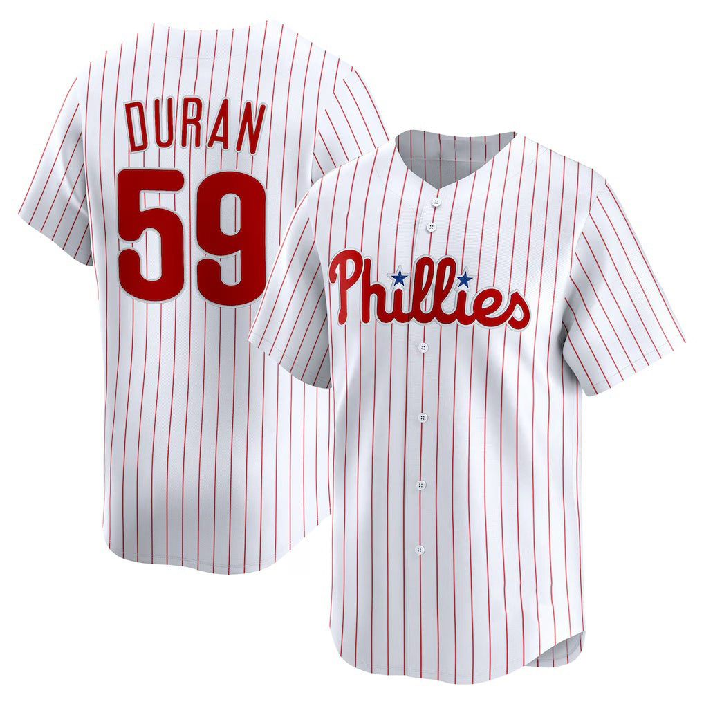 Philadelphia Phillies #59 Jhoan Duran White HOLBERT Home Limited Player Jersey