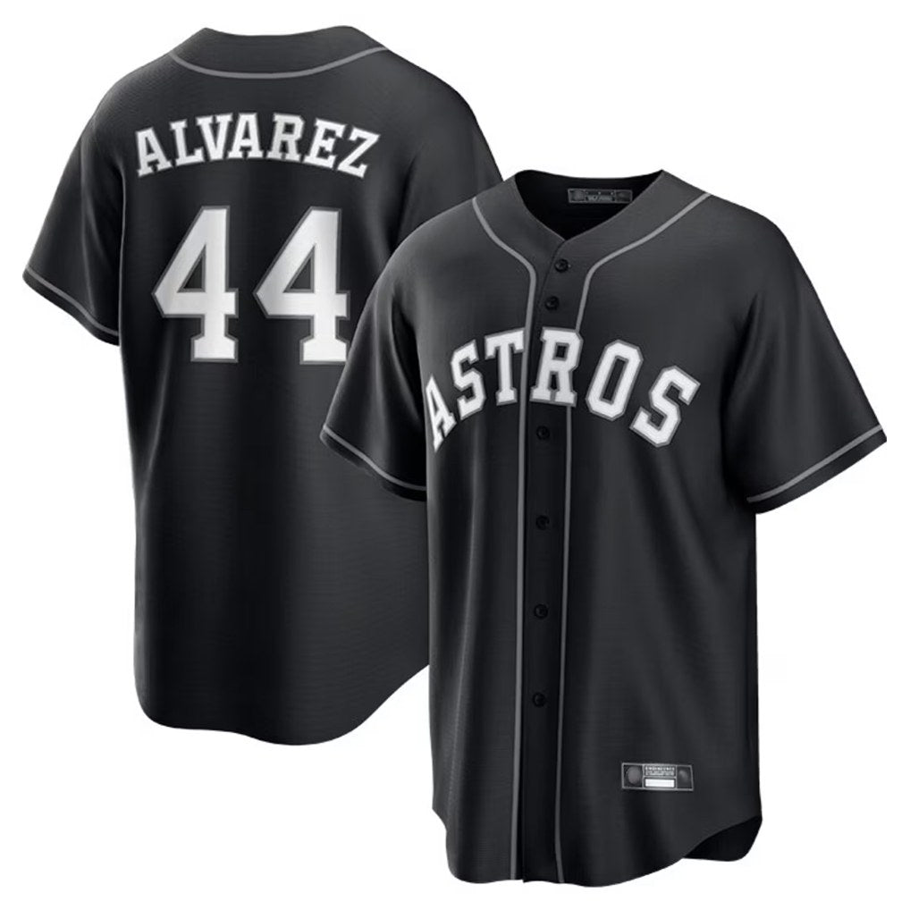 Houston Astros #44 Yordan Alvarez Player Black HOLBERT Home Game Stitched Jerseys