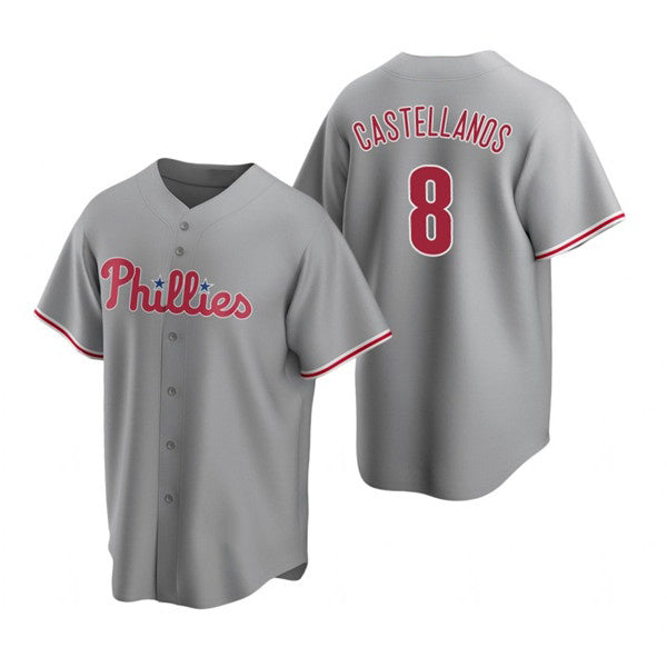 Philadelphia Phillies #8 Nick Castellanos Gray HOLBERT Cool Base Stitched Jersey