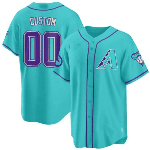 Custom Arizona Diamondbacks 2024 Teal Purple Jersey ¨C Teal 2 HOLBERT