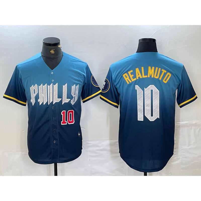 Philadelphia Phillies #10 JT Realmuto Number Blue HOLBERT 2024 City Connect Limited Stitched Jerseys