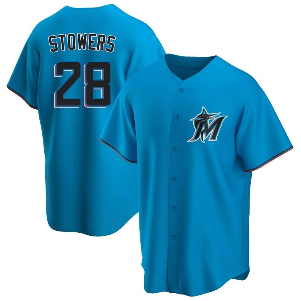 Miami Marlins #28 Kyle Stowers Player Blue HOLBERT Home Game Stitched Jerseys