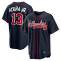 Atlanta Braves #13 Ronald Acuna Jr Player Navy HOLBERT Home Game Stitched Jerseys