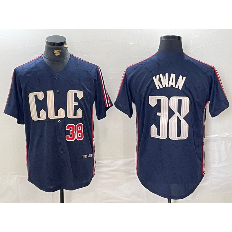 Cleveland Guardians #38 Steven Kwan Number Navy HOLBERT 2024 City Connect Limited Stitched Jersey