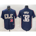 Cleveland Guardians #38 Steven Kwan Number Navy HOLBERT 2024 City Connect Limited Stitched Jersey