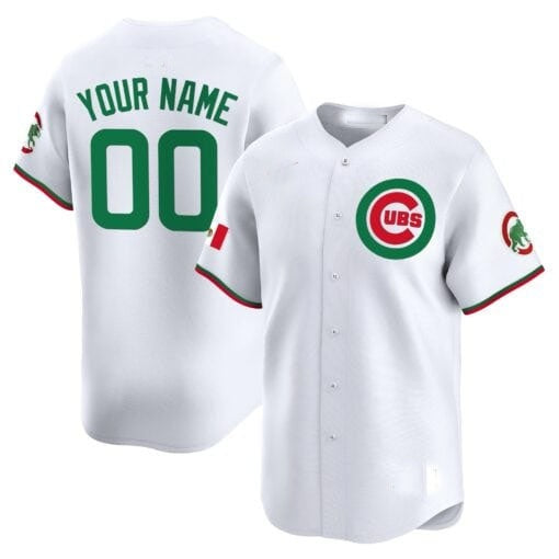 Custom Chicago Cubs Mexico Vapor Premier Limited Jersey V3 ¨C All Stitched-White HOLBERT