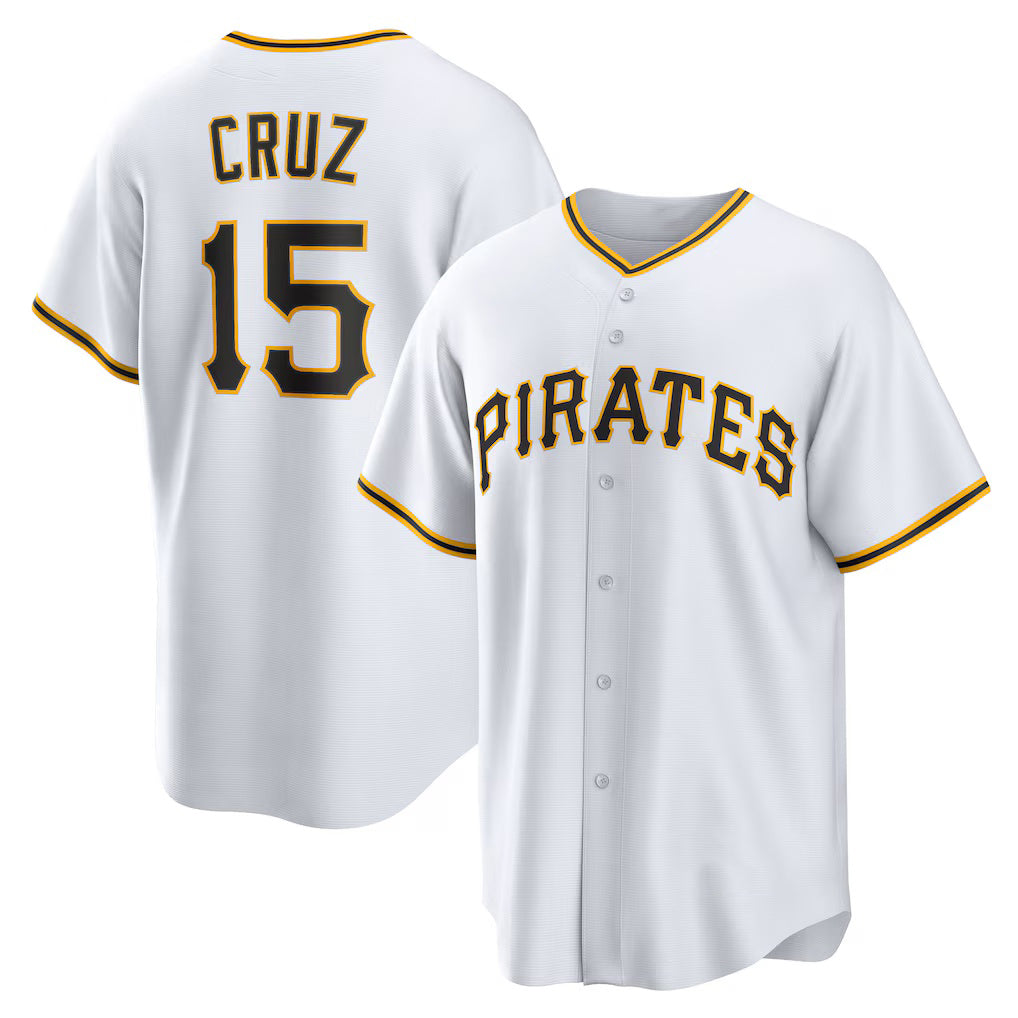 Pittsburgh Pirates #15 Oneil Cruz White HOLBERT Home Replica Jersey