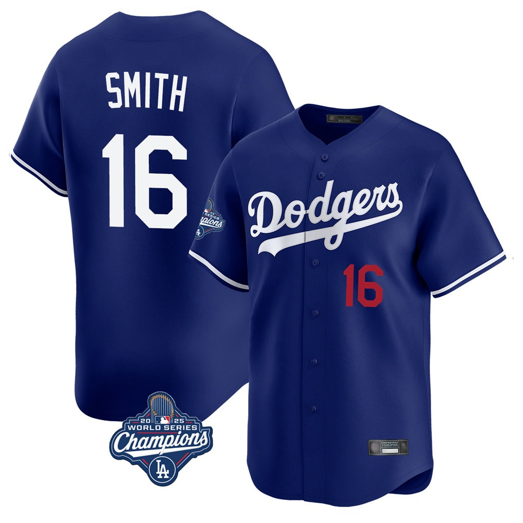 Los Angeles Dodgers #16 Will Smith Player Royal HOLBERT World Series Meet Limited Home Stitched Jerseys