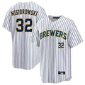 Milwaukee Brewers #32 Jacob Misiorowski Player White HOLBERT Stripes Limited Game Home Stitched Jerseys