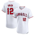 Los Angeles Angels #12 Jorge Soler Player White HOLBERT Limited Elite Stitched Home Jerseys