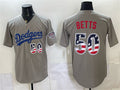 Los Angeles Dodgers #50 Mookie Betts Gray HOLBERT 250 Fourth of July Road Stitched Jersey