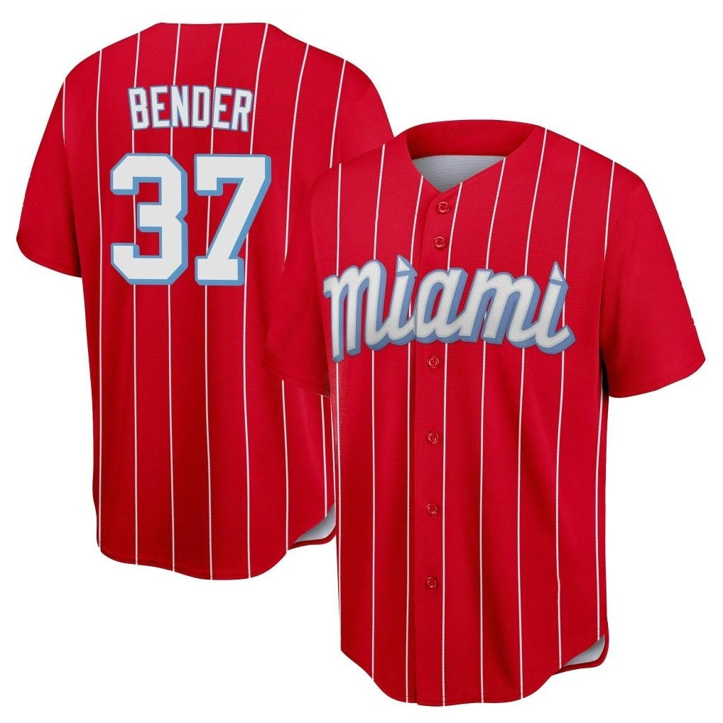 Miami Marlins #37 Anthony Bender Player Red HOLBERT City Connect Home Game Stitched Jerseys