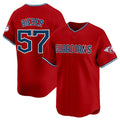 Cleveland Guardians #57 Shane Bieber Red HOLBERT Alternate Limited Stitched Jersey