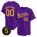Custom Baltimore Orioles Robinson Patch Vapor Premier Limited Jersey ¨C Purple Gold HOLBERT