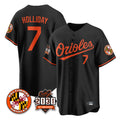 Baltimore Orioles #7 Jackson Holliday Player Black HOLBERT 30th Anniversary of 2131 Home Game Stitched Jerseys