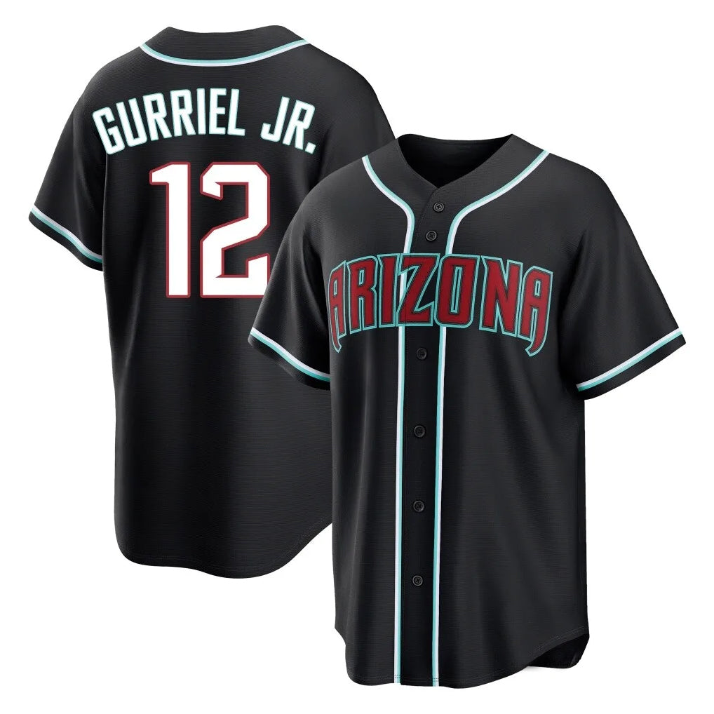 Arizona Diamondbacks #12 Lourdes Gurriel Jr Player Black HOLBERT Home Game Stitched Jerseys