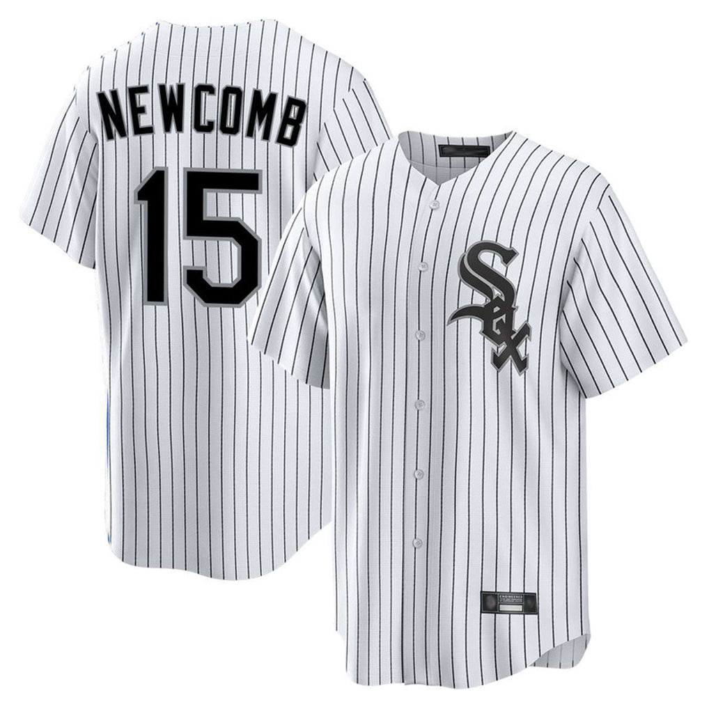 Chicago White Sox #15 Sean Newcomb Player White HOLBERT Stripe Home Game Stitched Jerseys