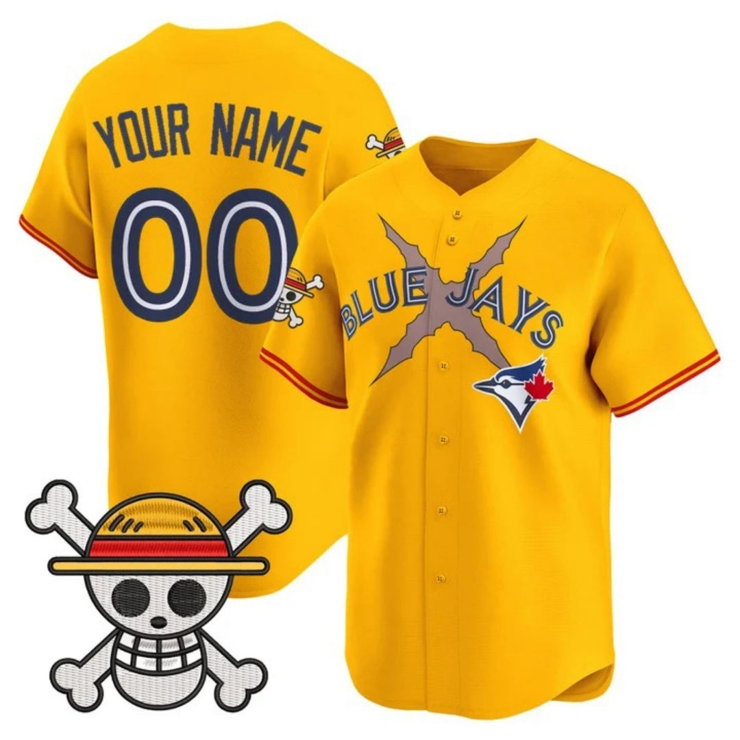Custom Toronto Blue Jays x One Piece Gold HOLBERT Vapor Premier Limited Jersey - Stitched