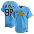 Milwaukee Brewers #99 Gary Sanchez Player Light Blue HOLBERT City Connect Home Limited Stitched Jerseys