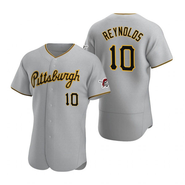 Pittsburgh Pirates #10 Bryan Reynolds Gray HOLBERT Road Flex Base Jersey