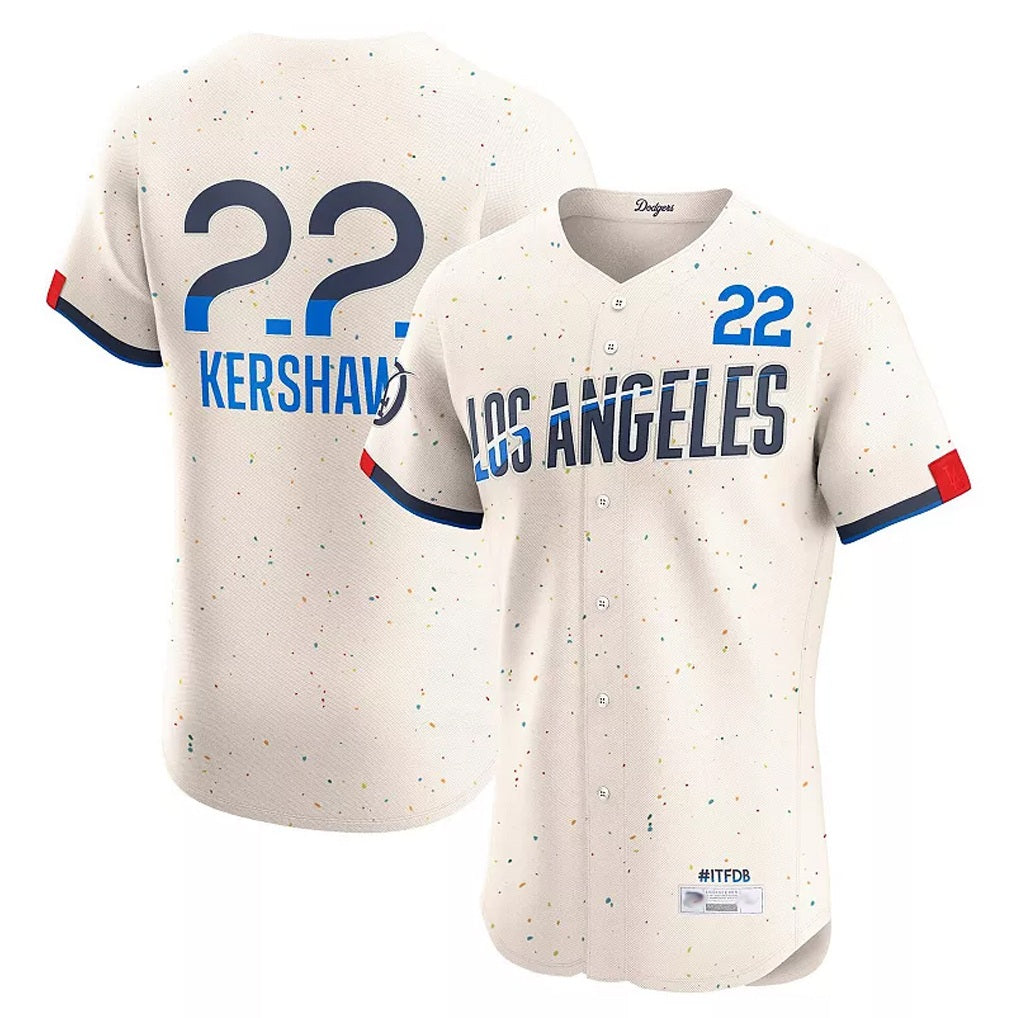 Los Angeles Dodgers #22 Clayton Kershaw Player Cream HOLBERT City Connect Limited Elite Home Stitched Jerseys