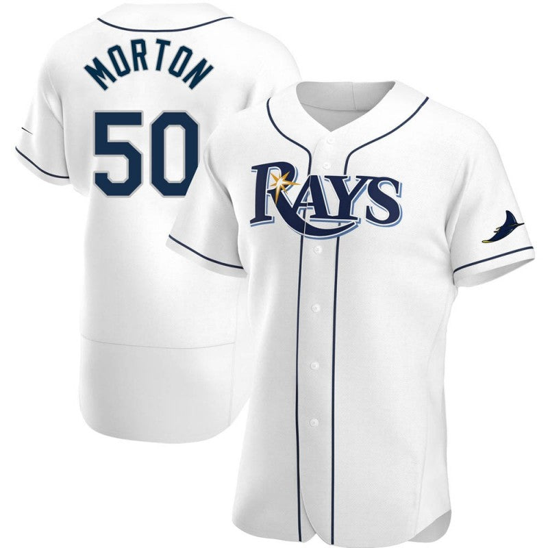 Tampa Bay Rays #50 Charlie Morton White HOLBERT Home Jersey