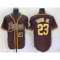 San Diego Padres #23 Fernando Tatis Jr Number Brown HOLBERT NEW 2023 Cool Base Stitched Jersey